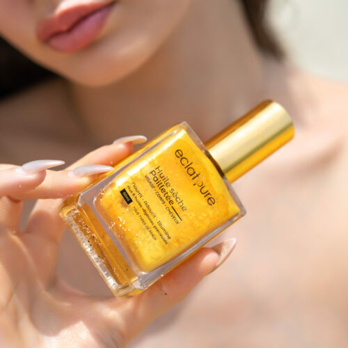 huile sèche pailletée SPF30